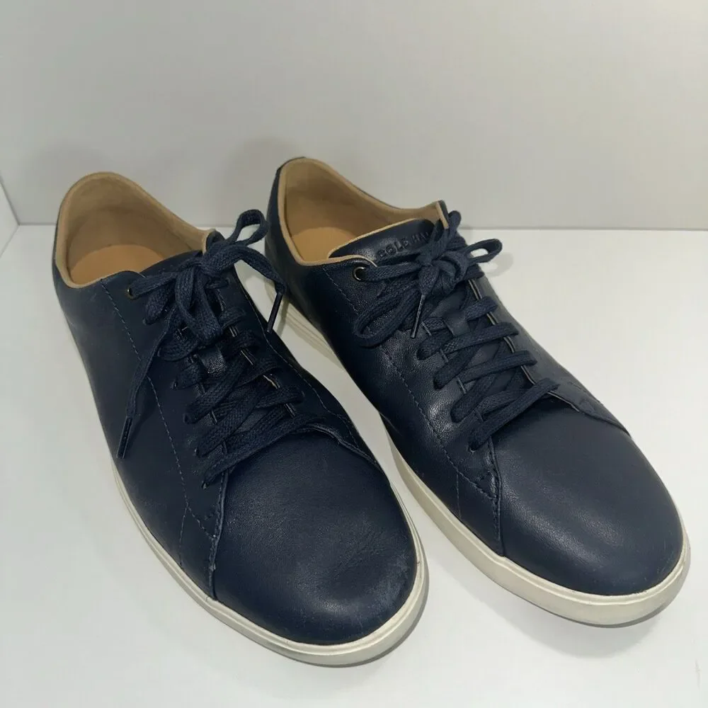 Cole Haan Grand Crosscourt II Men’s US 10.5M Navy Leather LaceUp Sneakers C26522